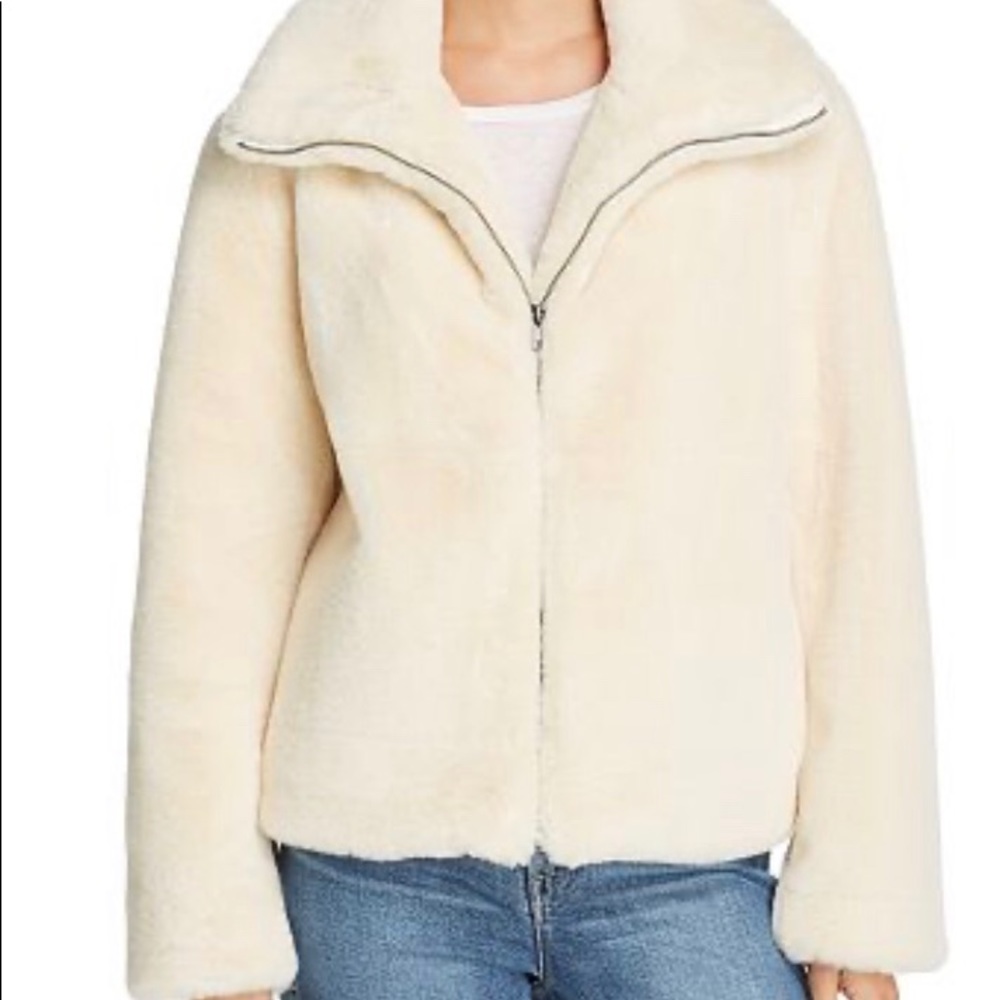 NWOT French connection Buona Faux-fur Jacket in natural